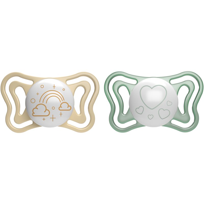 Chicco Physio Light Physio Forma Night Ciuccio 2-6 M Gold/Green 2 Pz