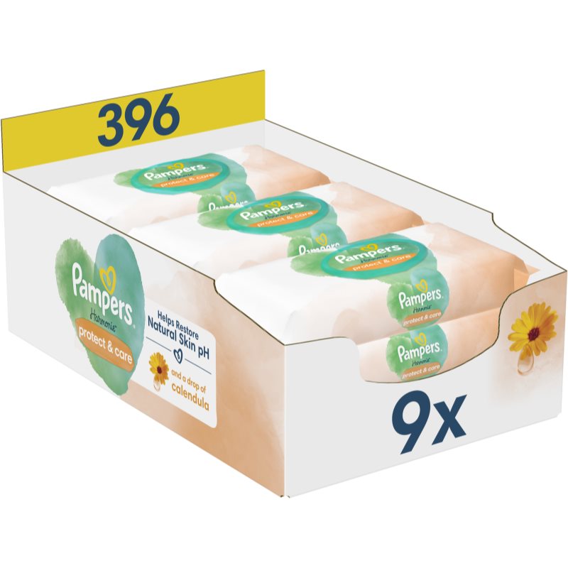 Pampers Harmonie Protect&Care Salviette Detergenti Umidificate Per Bambini Con Calendula 396 Pz