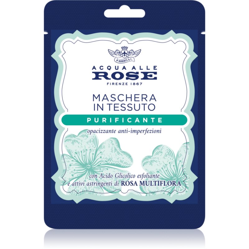 Acqua Alle Rose Purificante Maschera In Tessuto Per Pelli Problematiche 1 Pz
