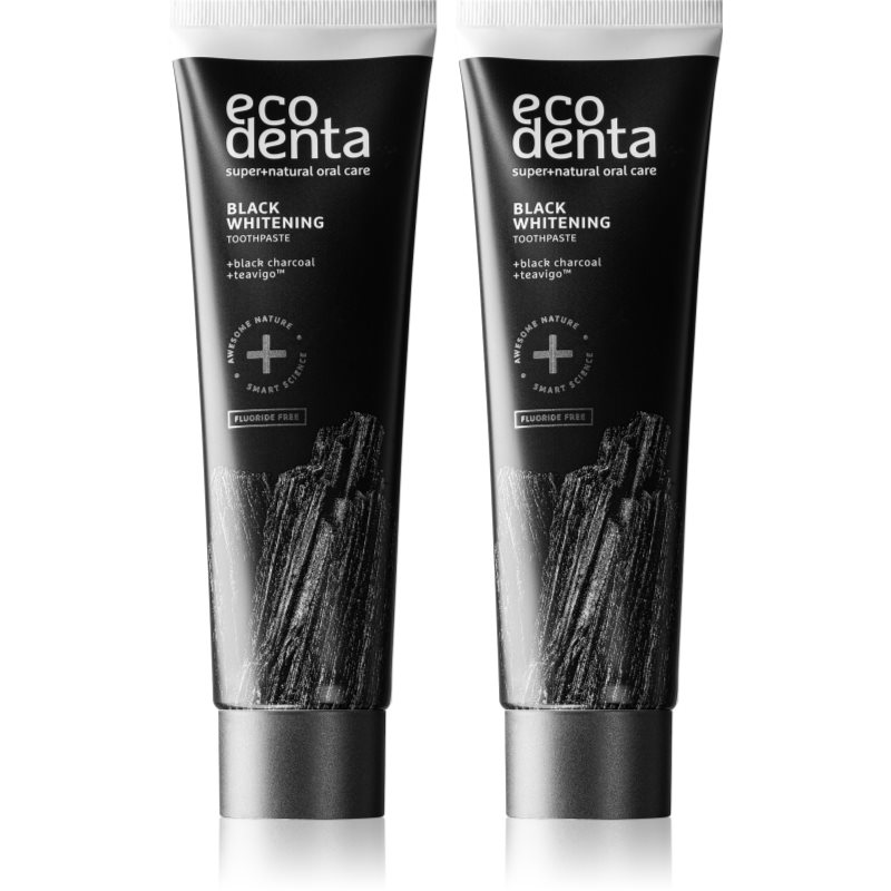 Ecodenta Expert Black Whitening Dentifricio Sbiancante Al Carbone Attivo Senza Fluoro 2X100 Ml