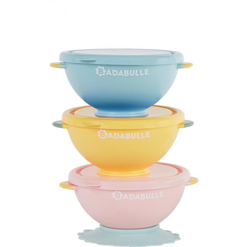 Badabulle Fun Colors Ciotola Con Tappo 3 Pz