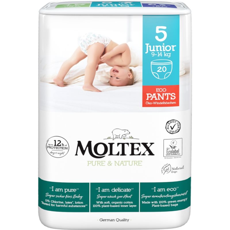 Moltex Pure & Nature Junior Size 5 Pannolini A Mutandina Usa E Getta 9-14 Kg 20 Pz