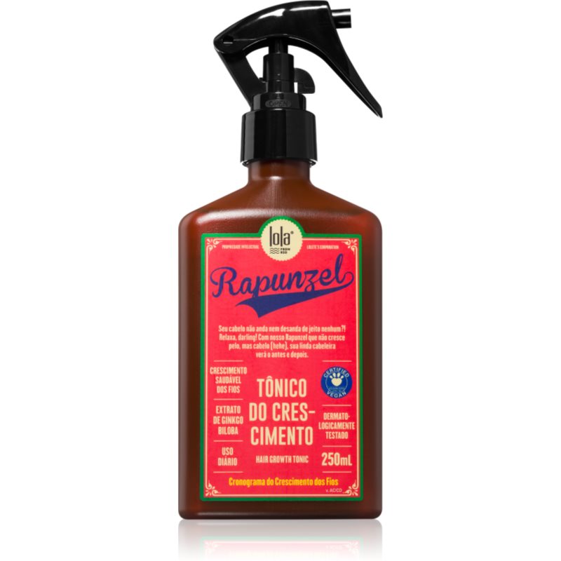 Lola Cosmetics Rapunzel Tónico Lozione Tonica Per Stimolare La Crescita E Rinforzare I Capelli Dalle Radici 250 Ml