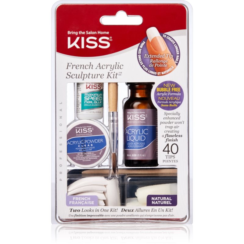 Kiss French Acrylic Sculpture Kit Set Per French Manicure 40 Pz