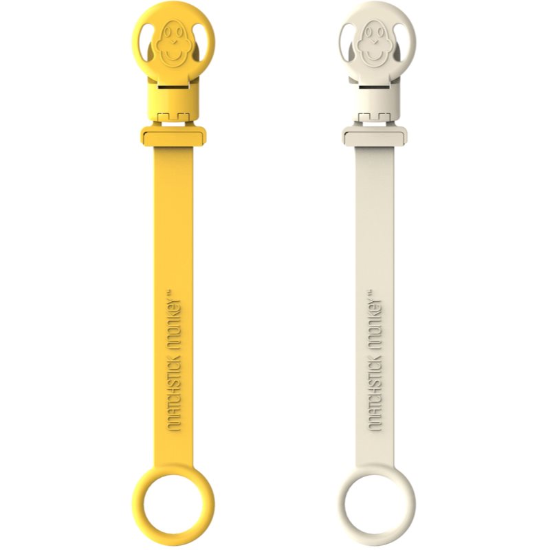 Matchstick Monkey Soother Clips Fermaglio Per Ciuccio Lion & Giraffe 2 Pz