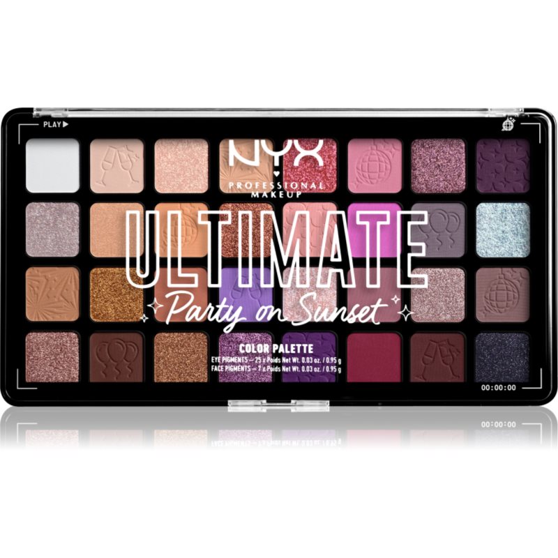 Nyx Professional Makeup Ultimate Shadow Palette Palette Di Ombretti Colore Party On Sunset 32X0,95 G