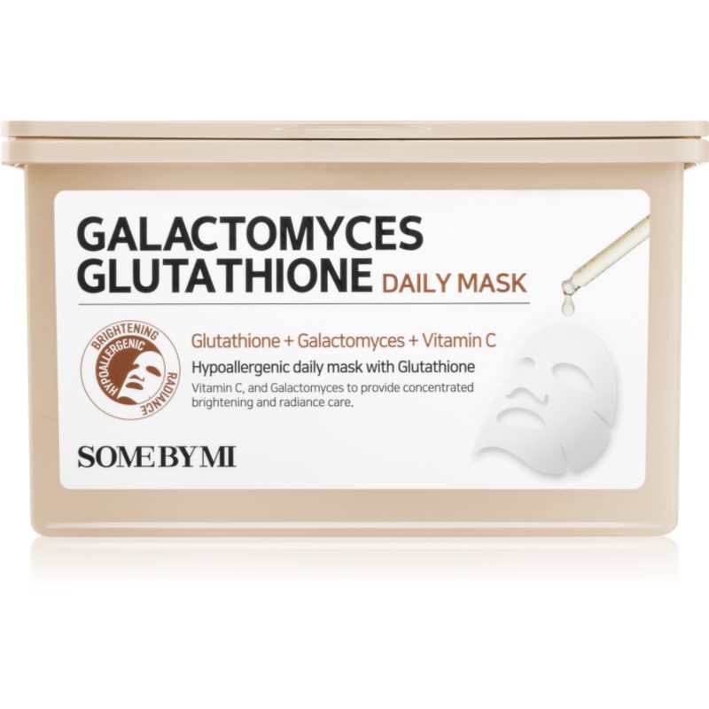 Some By Mi Galactomyces Glutathione Daily Mask Pack Maschera Viso Illuminante In Tessuto Confezione Grande 30 Pz
