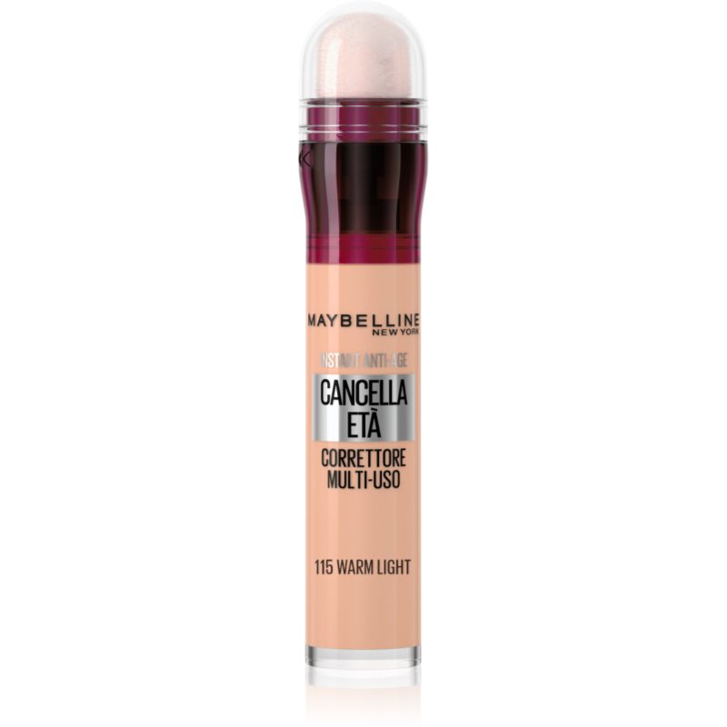 Maybelline New York Instant Anti Age Cancella Età Correttore Liquido Con Applicatore In Spugna Colore 115 Warm Light 6.8 Ml