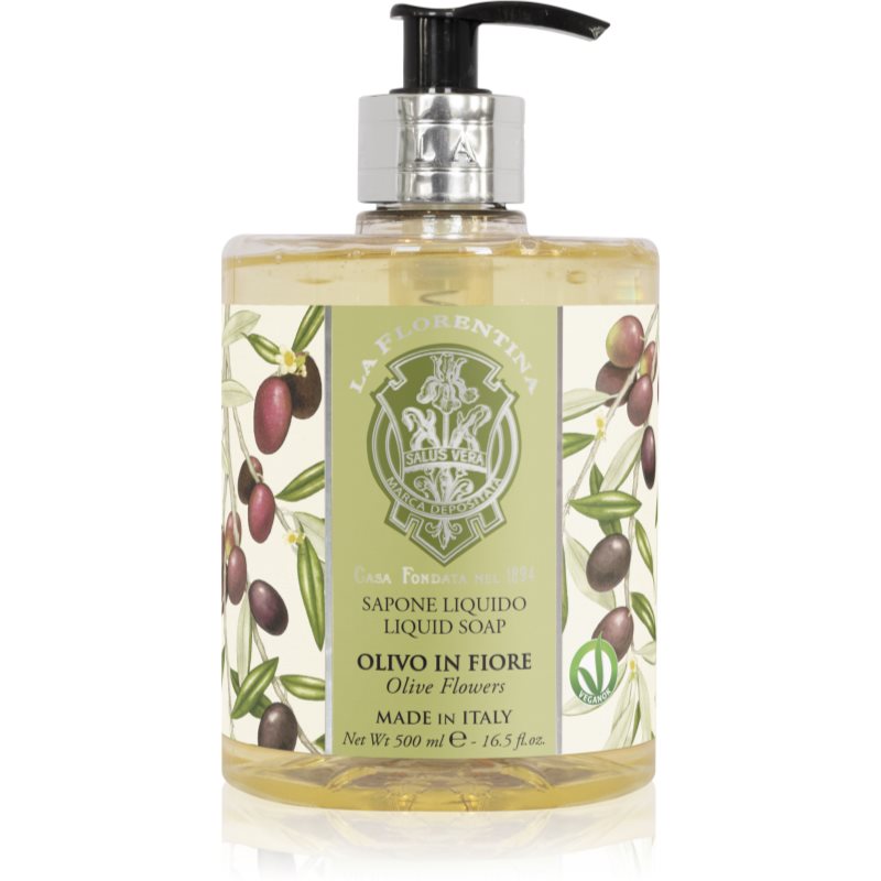 La Florentina Olive Flowers Liquid Soap Sapone Liquido Naturale Mani 500 Ml