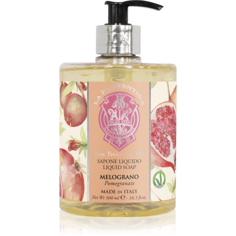 La Florentina Pomegranate Liquid Soap Sapone Liquido Naturale Mani 500 Ml
