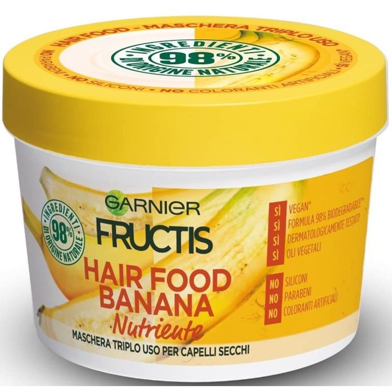 Garnier Fructis Banana Hair Food Maschera Rivitalizzante Per Capelli Secchi 390 Ml