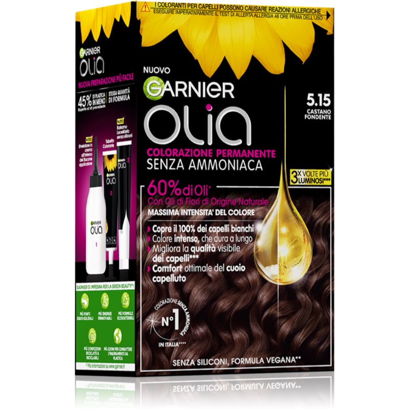Garnier Olia Tinta Permanente Per Capelli Colore 5.15 Castano Fondente 1 Pz
