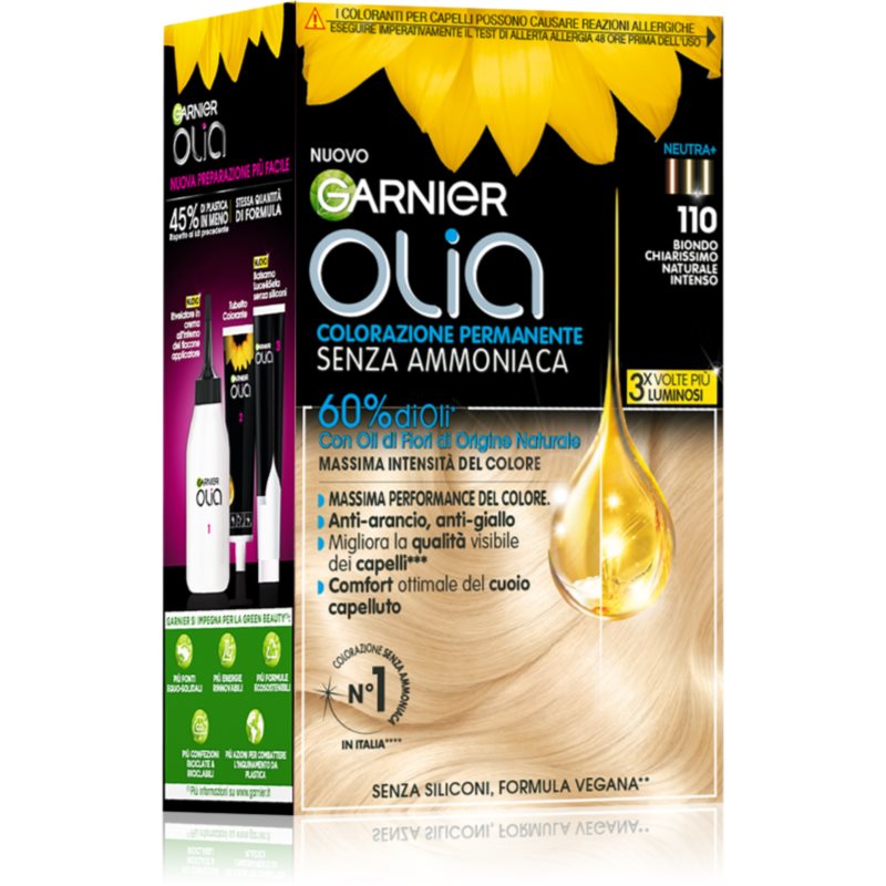Garnier Olia Tinta Permanente Per Capelli Colore 110 Biondo Chiarissimo Naturale Intenso 1 Pz