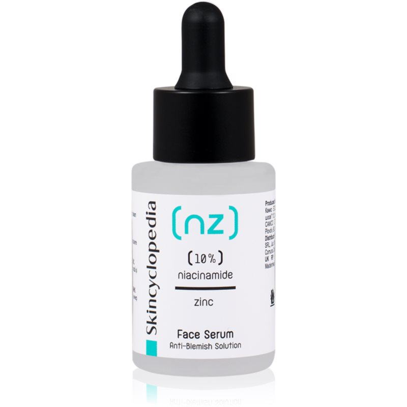 Skincyclopedia 10% Niacinamide Acid + Zinc Siero Viso Per Pelli Problematiche, Acne 30 Ml