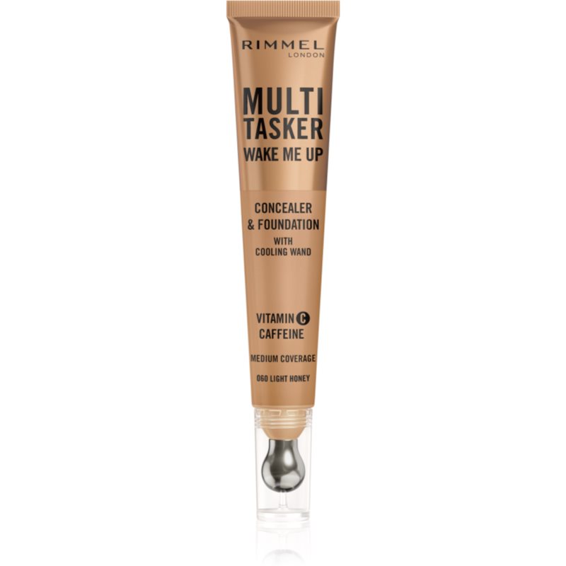 Rimmel Multi-Tasker Wake Me Up Fondotinta E Correttore Illuminante Colore 60 Light Honey 20 Ml