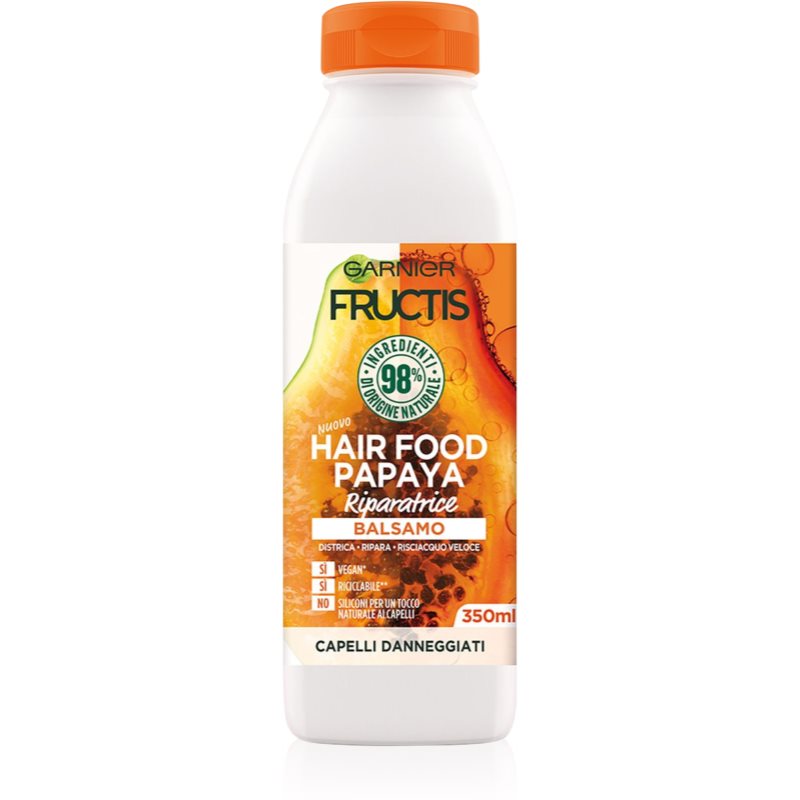 Garnier Fructis Papaya Hair Food Balsamo Rigenerante Per Capelli Rovinati 350 Ml