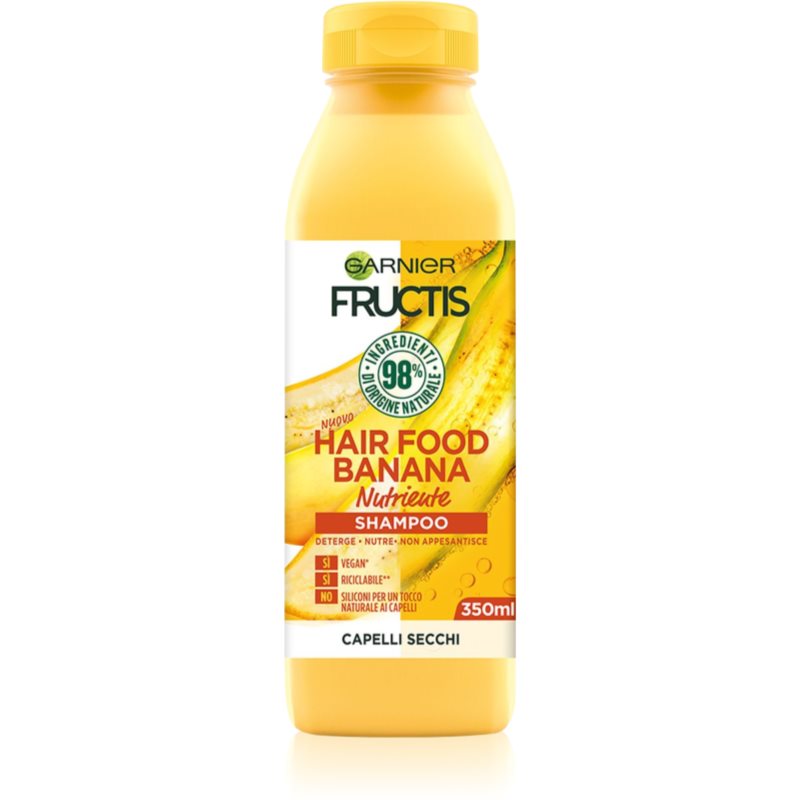 Garnier Fructis Banana Hair Food Shampoo Nutriente Per Capelli Secchi 350 Ml