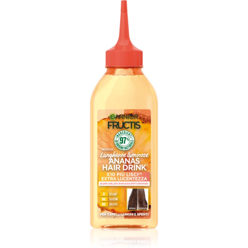 Garnier Fructis Ananas Hair Drink Balsamo Rigenerante Per Capelli Fragili E Stanchi 200 Ml
