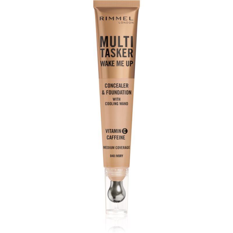 Rimmel Multi-Tasker Wake Me Up Fondotinta E Correttore Illuminante Colore 40 Ivory 20 Ml