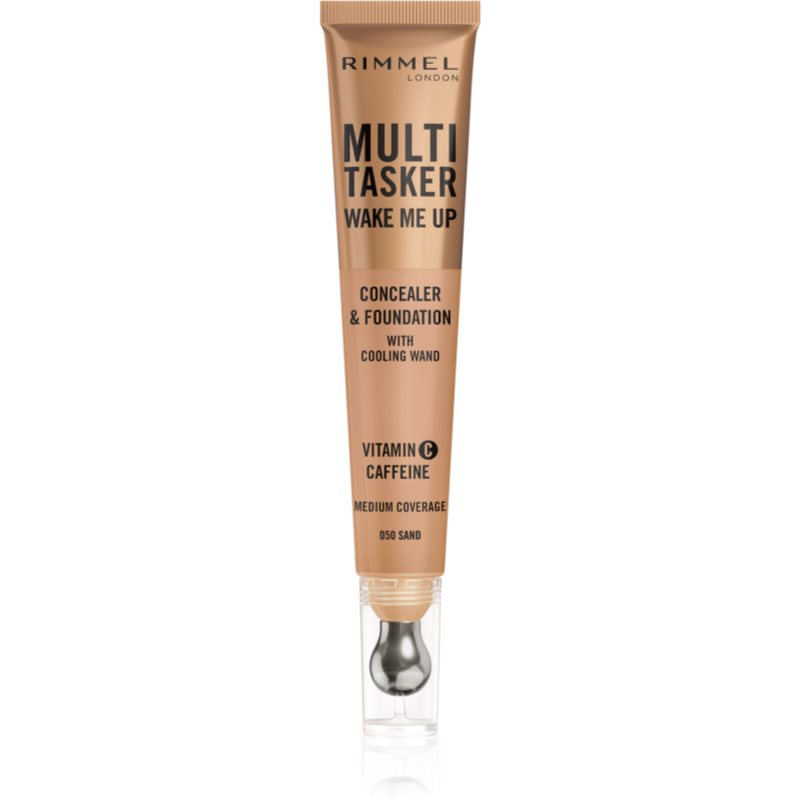 Rimmel Multi-Tasker Wake Me Up Fondotinta E Correttore Illuminante Colore 50 Sand 20 Ml