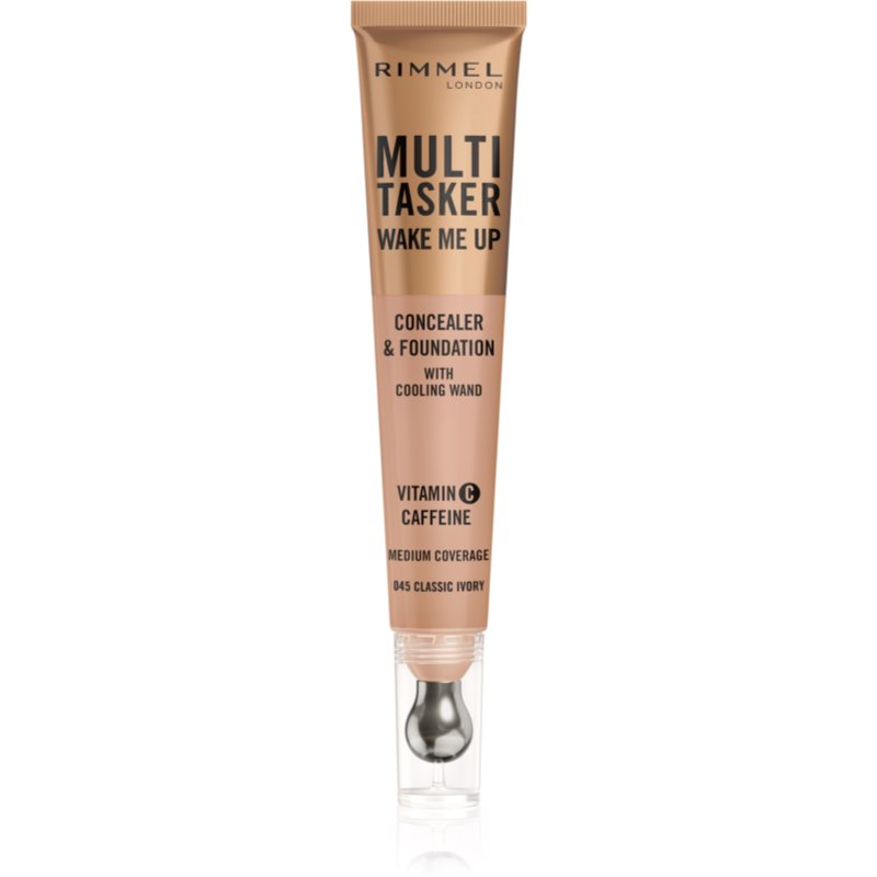 Rimmel Multi-Tasker Wake Me Up Fondotinta E Correttore Illuminante Colore 45 Classic Ivory 20 Ml