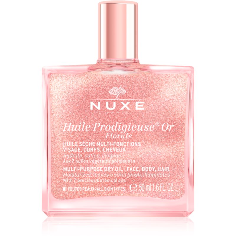 Nuxe Huile Prodigieuse Or Florale Olio Secco Multifunzione Con Glitter Per Viso, Corpo E Capelli 50 Ml