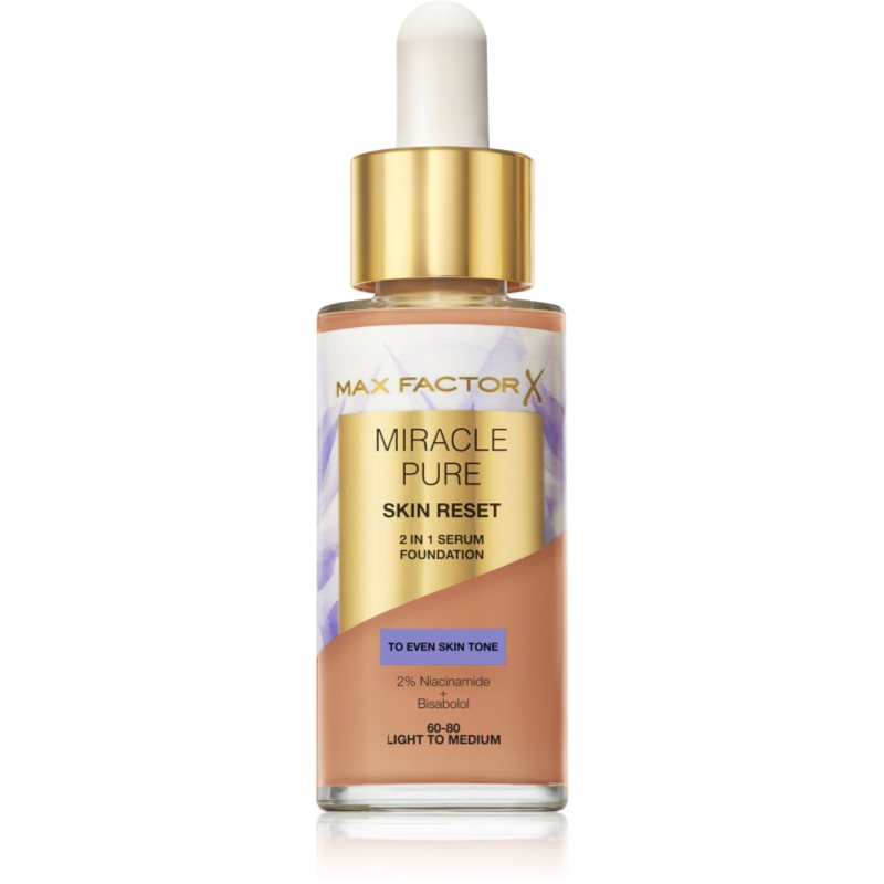 Max Factor Miracle Pure Siero Fondotinta Colore 60-80 Light To Medium 30 Ml