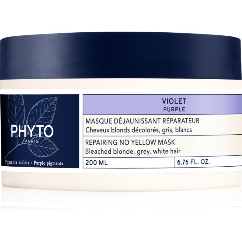 Phyto Purple No Yellow Mask Maschera Rigenerante Per Capelli Biondi E Con Mèches 200 Ml