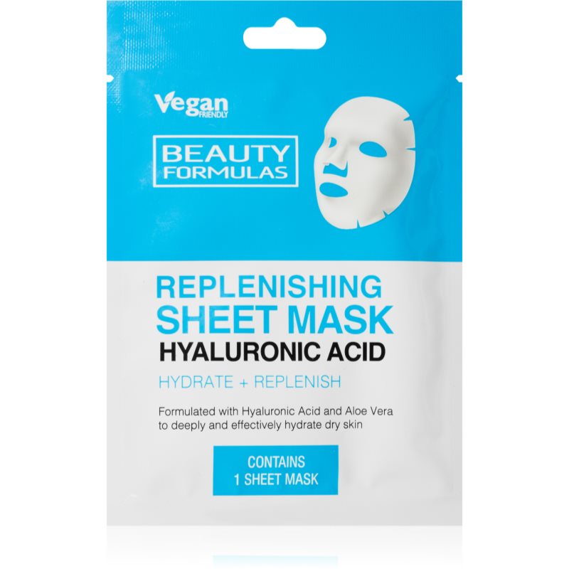 Beauty Formulas Hyaluronic Acid Maschera Viso Nutriente In Tessuto 1 Pz