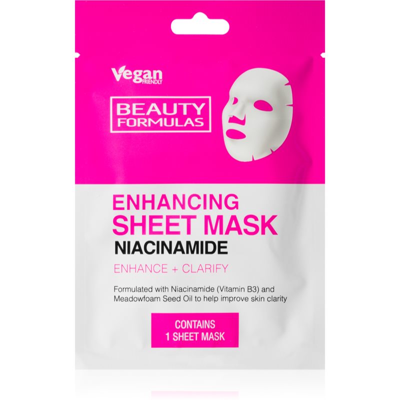 Beauty Formulas Niacinamide Maschera Viso Nutriente In Tessuto 1 Pz