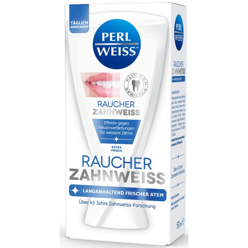 Perl Weiss Bleaching Toothpaste For Smokers Dentifricio Sbiancante Per Fumatori 50 Ml