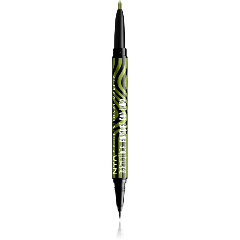 Nyx Professional Makeup Beetlejuice Pinstripe Duo Liner Eyeliner 2 In 1 Colore 03 Green Chrome 0,5 Ml