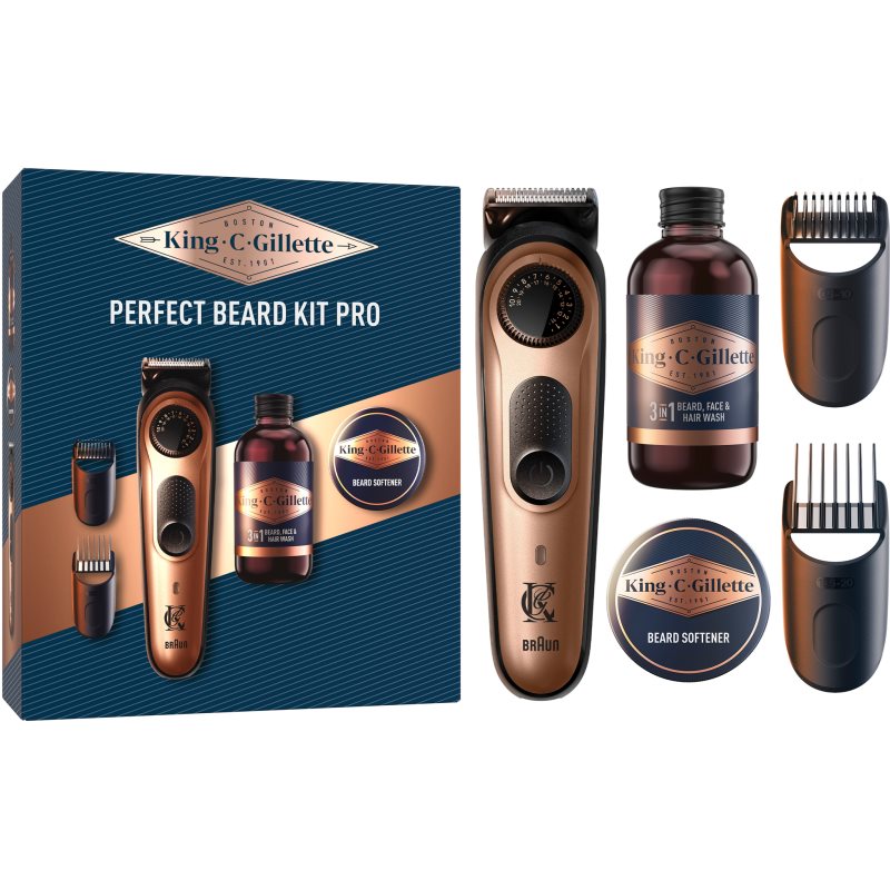 Gillette King C. Perfect Beard Kit Pro Confezione Regalo Per Uomo