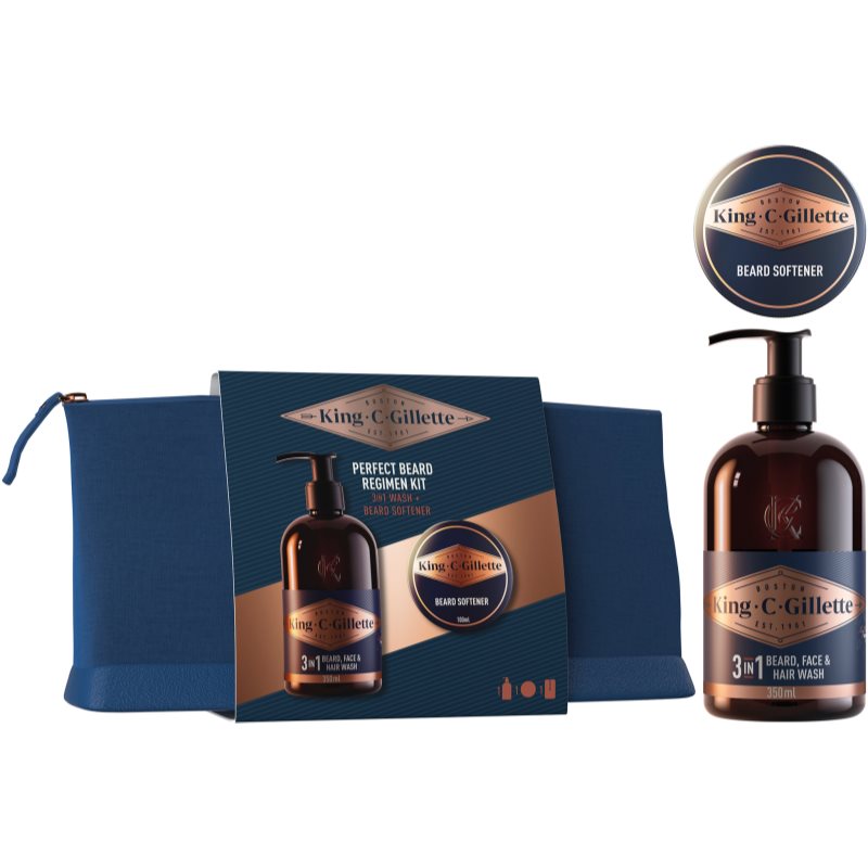 Gillette King C. Perfect Beard Regimen Kit Confezione Regalo Per Uomo
