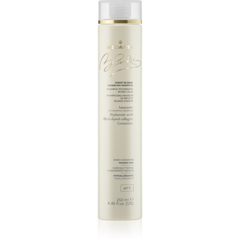 Medavita Blondie Sunset Blonde Enhancing Shampoo Shampoo Per Capelli Biondi Per Esaltare Il Colore Dei Capelli 250 Ml