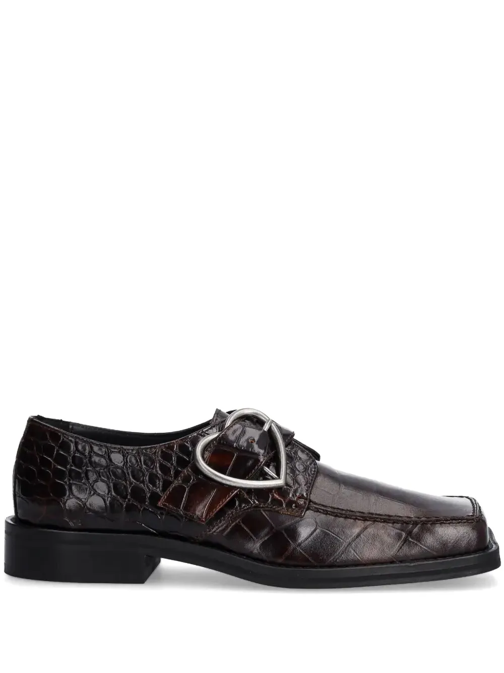 Martine Rose heart buckle loafers - Marrone