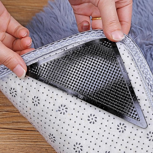 rug grippers 4 pz triangolo antiscivolo lavabile tappeto pinza riutilizzabile rimovibile anti curling per la cucina tappeto zona tappeto soggiorno cam
