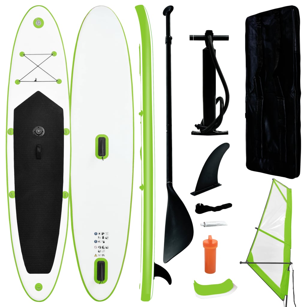Set tavola gonfiabile da sup con vela verde e biancocod mxl 106995