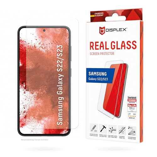 Displex Panzerglas 2D/Clear (10H) Per Samsung Galaxy S22/S23, Eco-Montagerahmen, Vetro Temperato, Vetro Resistente Ai Graffi