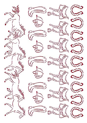 Stamperia International Running Horses G Stencil-Cavalli Romantici In Esecuzione, Vario, A4