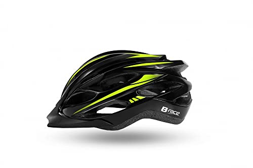 Bonin B-Race 8055320656446, Casco Unisex Adulto, Nero E Lime, 58/62