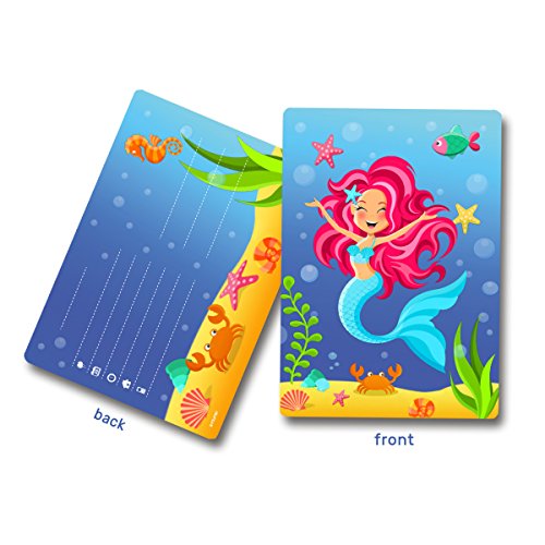 Folat- Inviti Sirena-8 Pezzi, Multicolore, Costumes, 65218