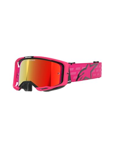 Alpinestars Vision 8 Mx Atv Mtb Off Road Occhiali (Rosa - Lenti Rosso Specchio)