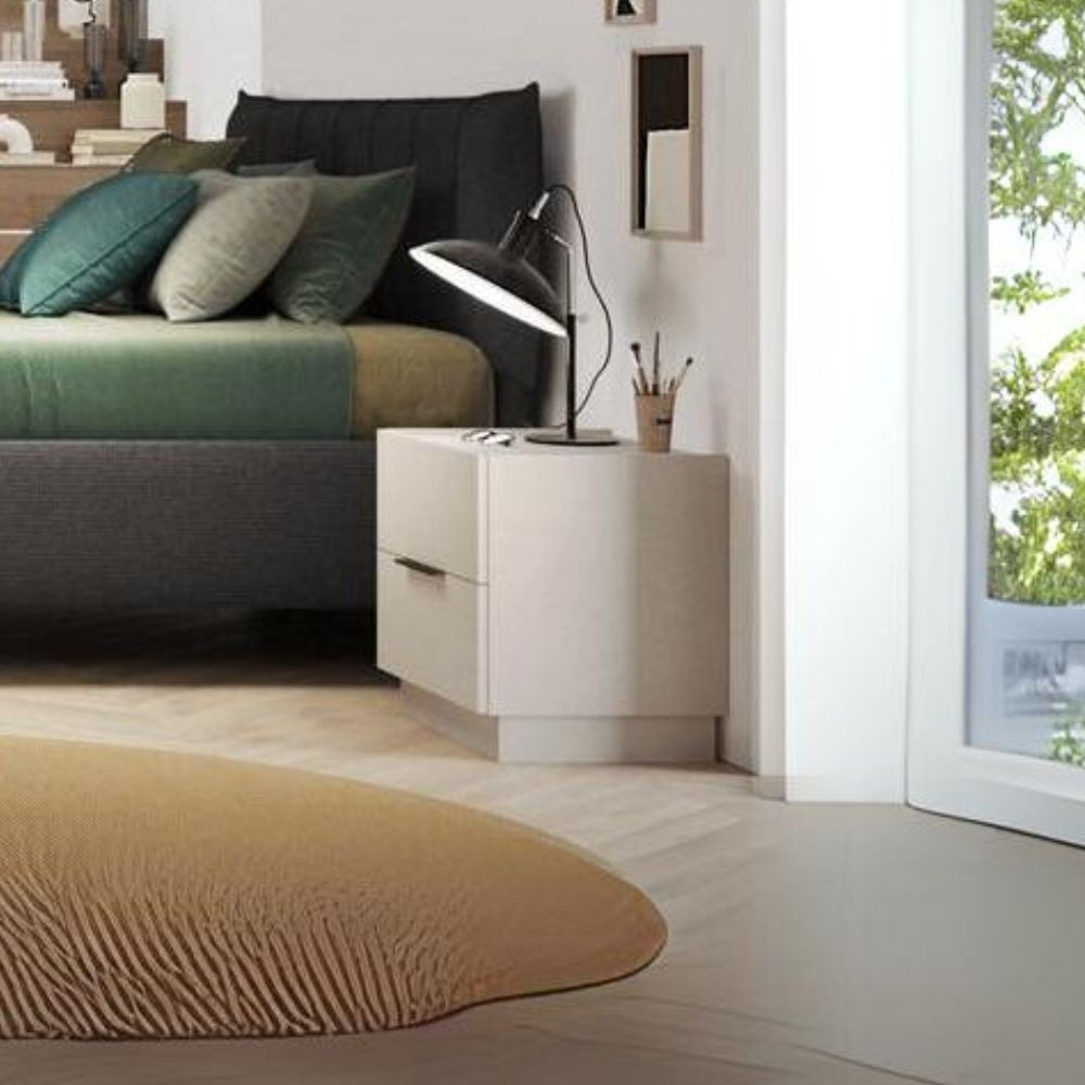 Comodino musto 2 cassetti colore cashmere