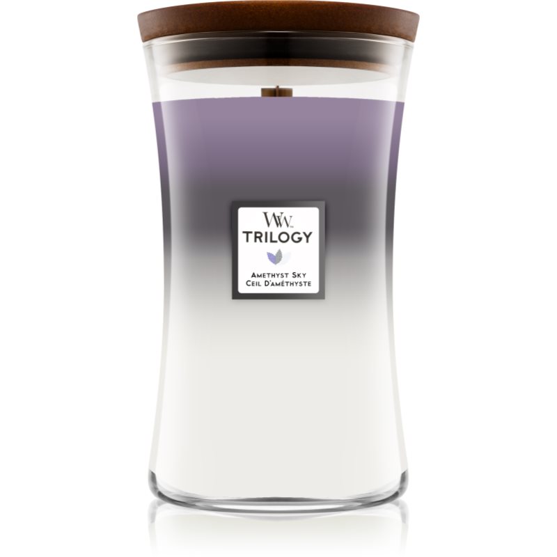 Woodwick Trilogy Amethyst Sky Candela Profumata Con Stoppino In Legno 609,5 G