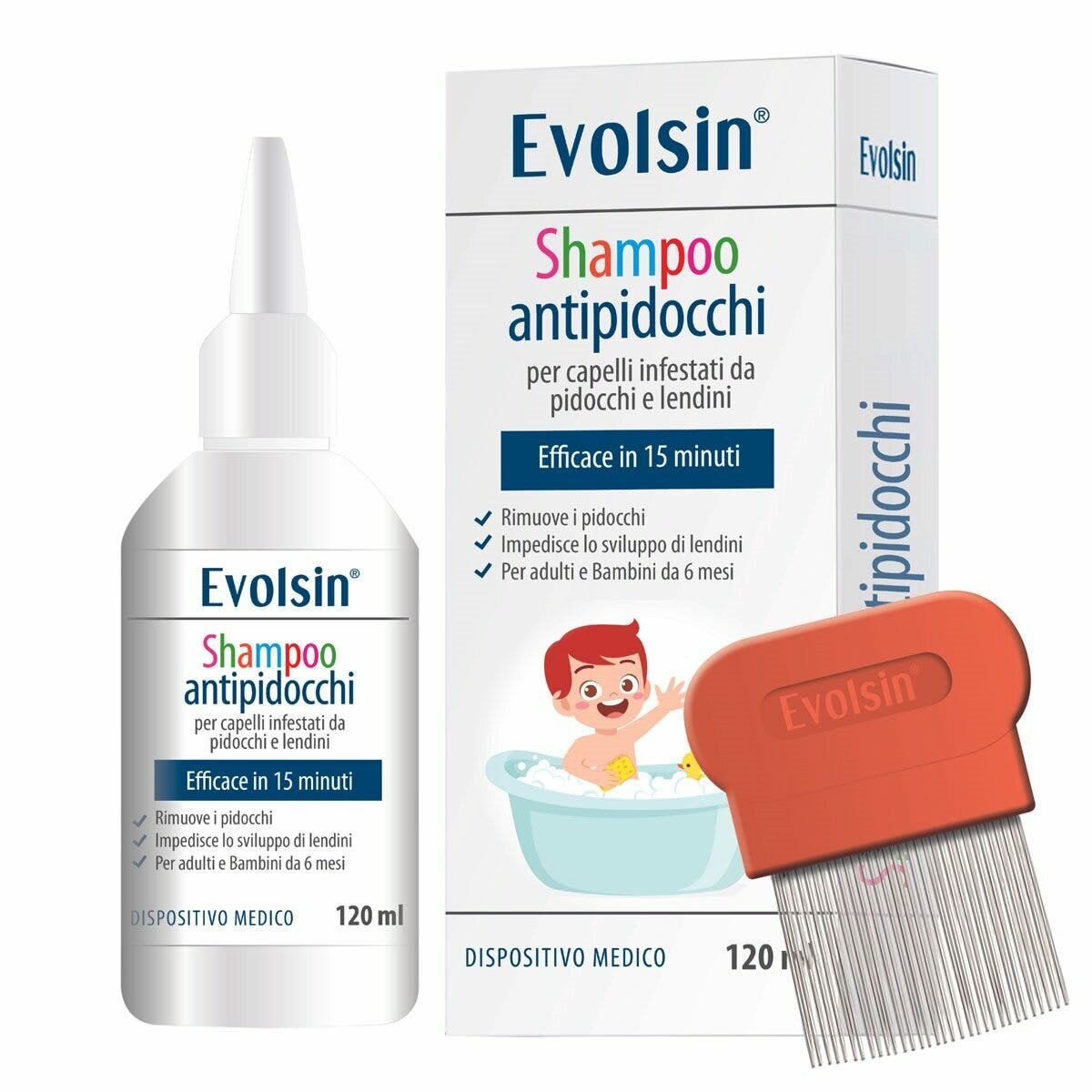Evolsin Shampoo Pidocchi Con Pettine 120ml