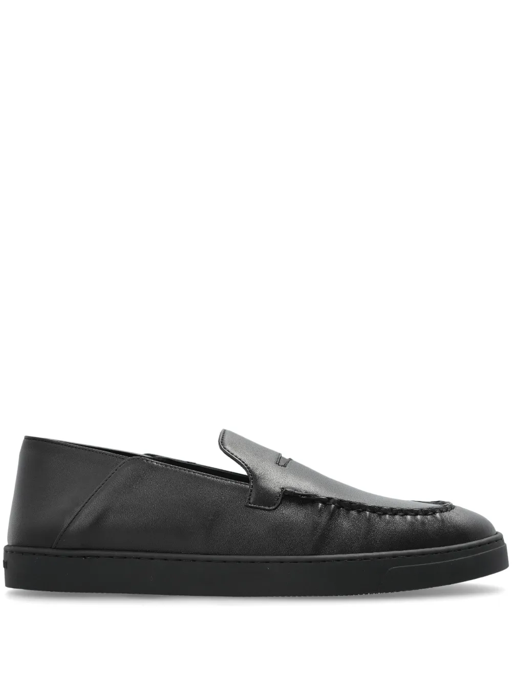 Giorgio Armani leather penny loafers - Nero