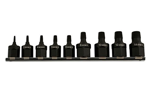 Laser 5967 Screw Extractor Set 3/8" D & 1/2" D 9Pc