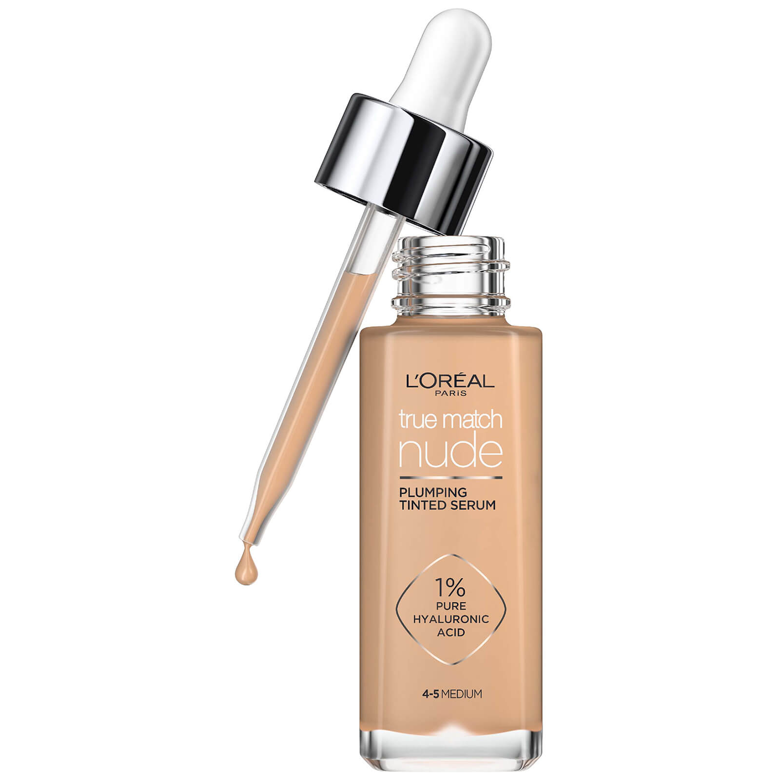 L'Oréal Paris True Match Nude Plumping Tinted Serum (Various Shades) - 4-5 Medium