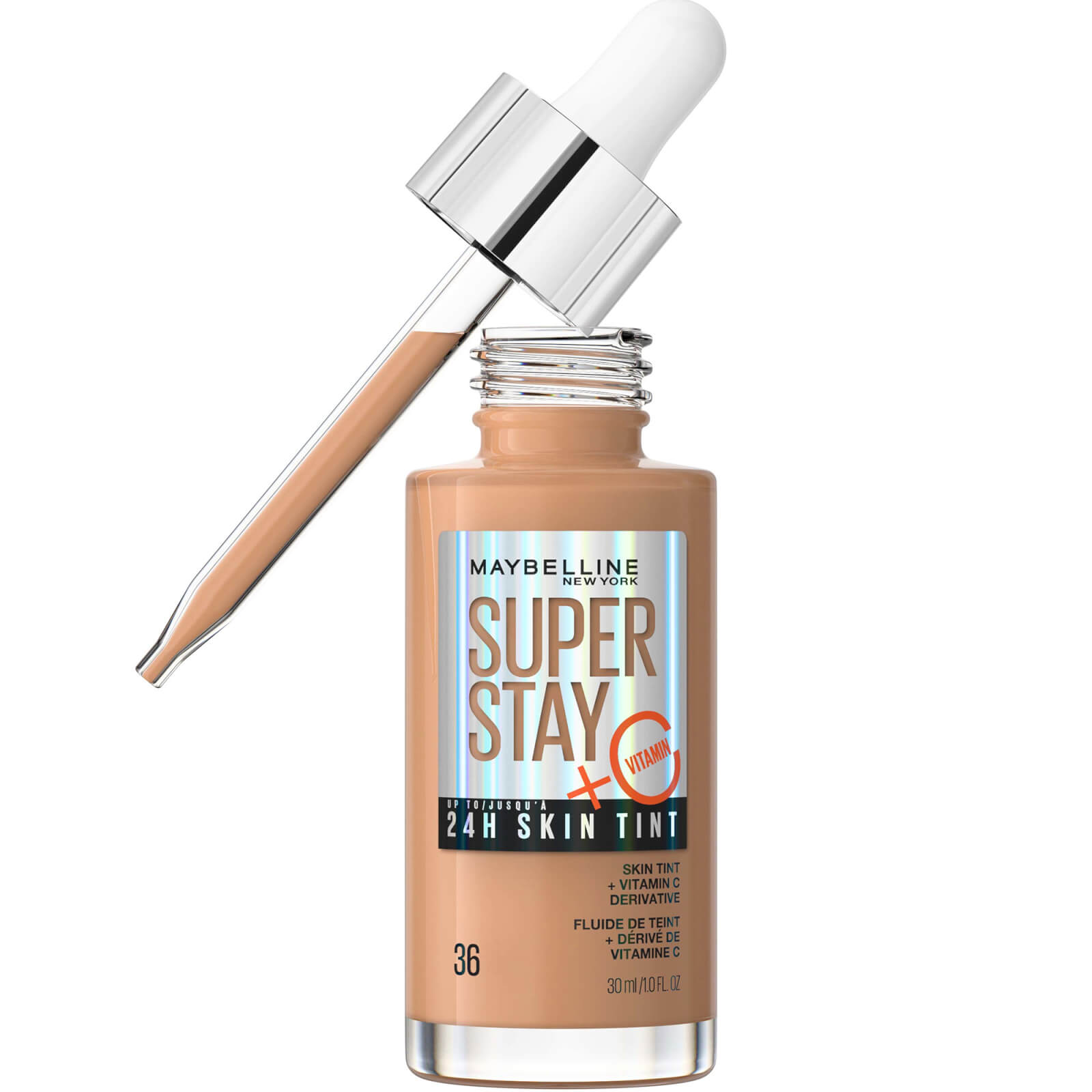 Maybelline Super Stay up to 24H Skin Tint Foundation + Vitamin C 30ml (Various Shades) - 36